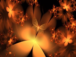 Mariposas y flores abstractas
