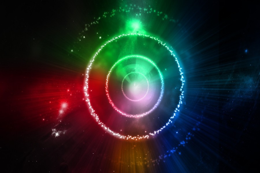 Círculos estrellados de varios colores