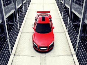 Un Audi R8 de color rojo