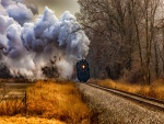 Tren a vapor en otoño