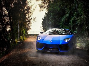 Lamborghini Aventador de color azul