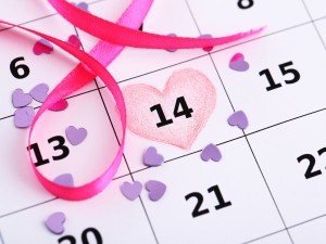 14 de febrero señalado en el calendario con un corazón