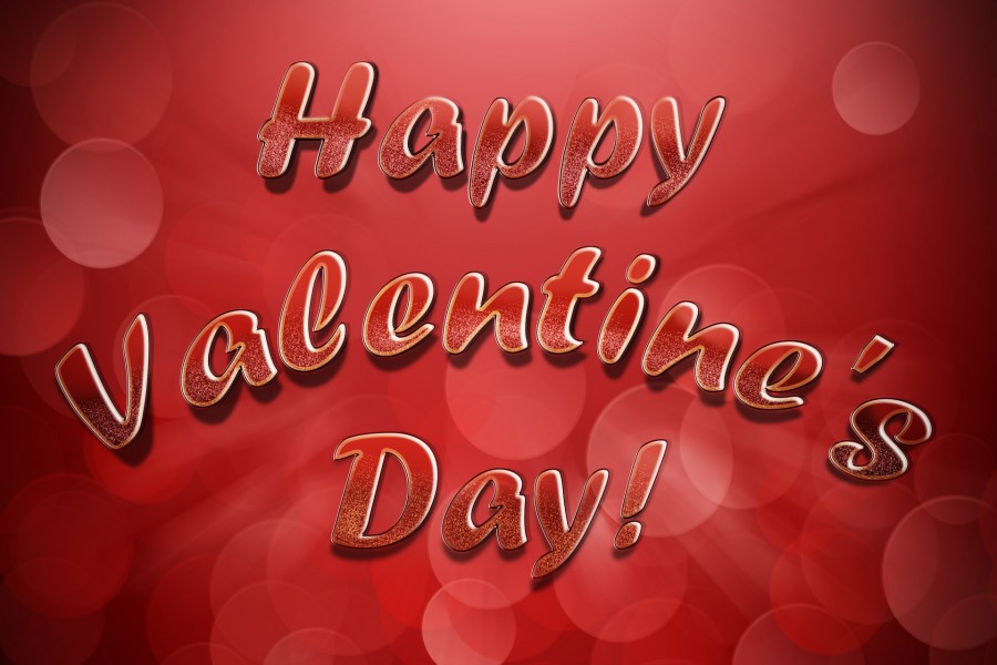 ¡Feliz Día de San Valentín! en fondo rojo