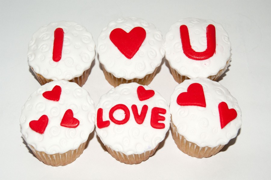 Cupcakes con un mensaje de amor para San Valentín