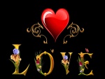 Floreado cartel con la palabra Love (Amor)