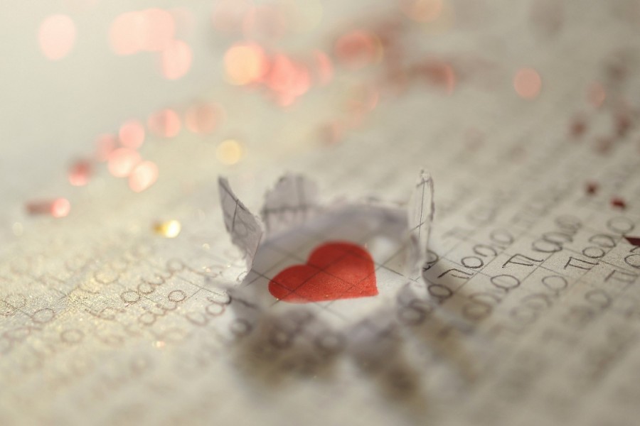 Corazón en una carta de amor