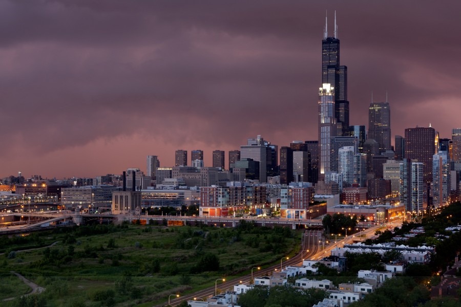 Amanecer nuboso en Chicago