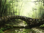 Puente de piedra en un bosque