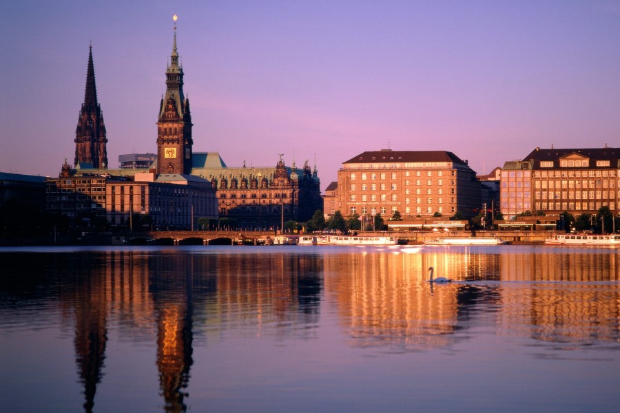 Bonita vista de Hamburgo (Alemania)