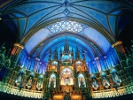 Interior de la Basílica Notre-Dame de Montreal (Canadá)