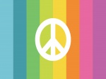 Símbolo de la paz sobre un arcoíris