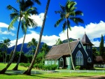 Iglesia entre palmeras (Kauai, Hawái)