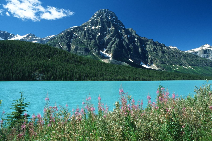 Monte Chephren junto al lago Waterfowl (Alberta, Canadá)
