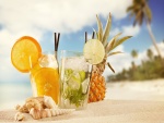 Bebidas frescas en la playa