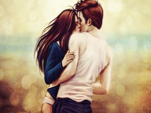 Romántico beso de Bella y Edward