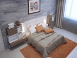 Elegante habitación en tonos marrón