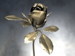 Una bella rosa de metal