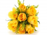 Un ramo de rosas de color amarillo
