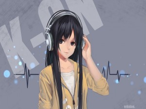 Chica anime escuchando música
