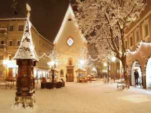 Noche de nieve en la ciudad