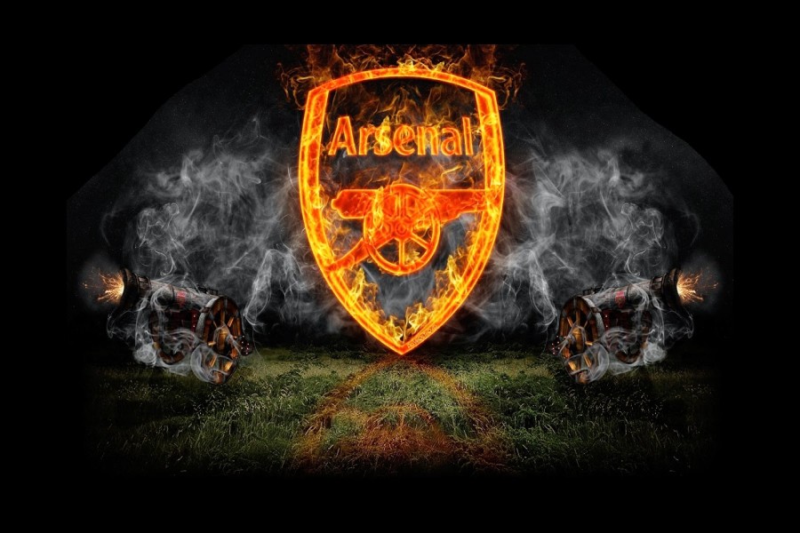 Escudo del Arsenal en llamas