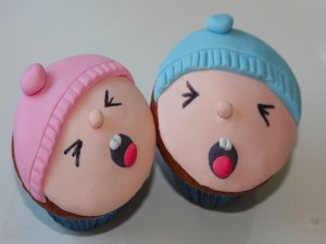 Cupcakes decorados con caras de bebés
