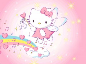 Hello Kitty en un arcoíris musical
