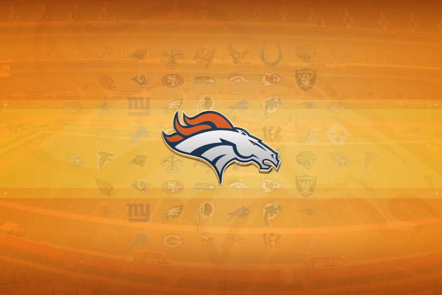 Logo de los Denver Broncos en un fondo naranja