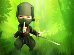 Mini ninja en el bosque