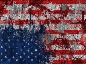 Postal: Bandera americana descolorida