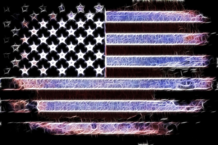 Bandera americana abstracta