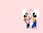 Mickey y Minni enamorados