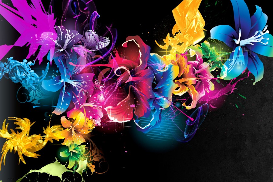 Flores abstractas de colores