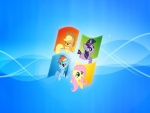 Los personajes de "My Little Pony" dentro del logo Windows