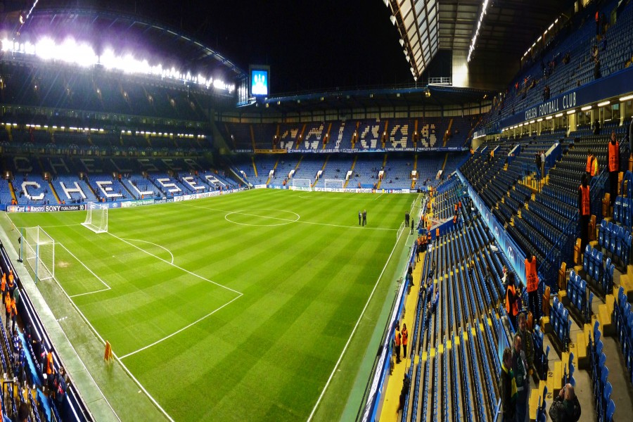 Interior del estadio del Chelsea Fútbol Club