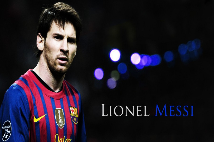 Lionel Messi con la camiseta del F.C. Barcelona