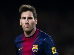 Lionel Messi jugando con el F.C. Barcelona