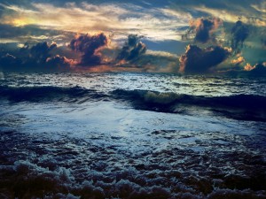 Postal: Las olas del mar
