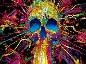 Cráneo colorido abstracto