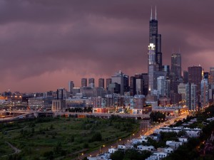 La noche en la ciudad de Chicago