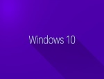 Windows 10 en fondo morado