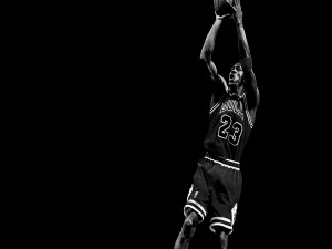 Michael Jordan en blanco y negro