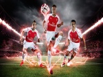 Tres jugadores del Arsenal F.C.