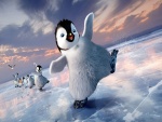 Divertidos pingüinos de la película de animación "Happy Feet 2"