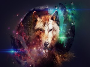 Imagen de un lobo en 3D
