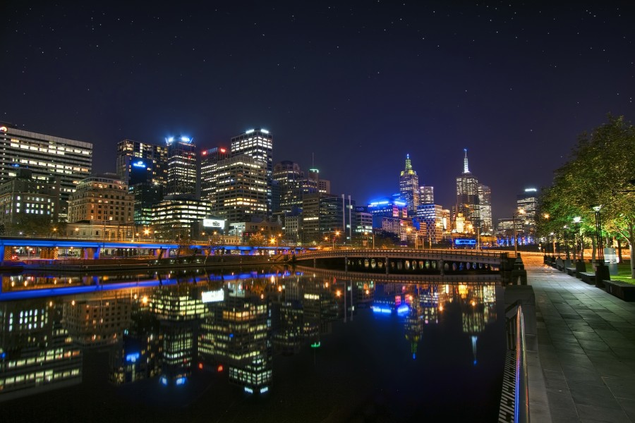 La noche en Melbourne (Australia)