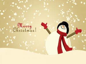 Muñeco de nieve te desea Feliz Navidad