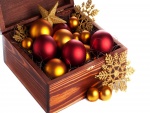 Caja con adornos navideños