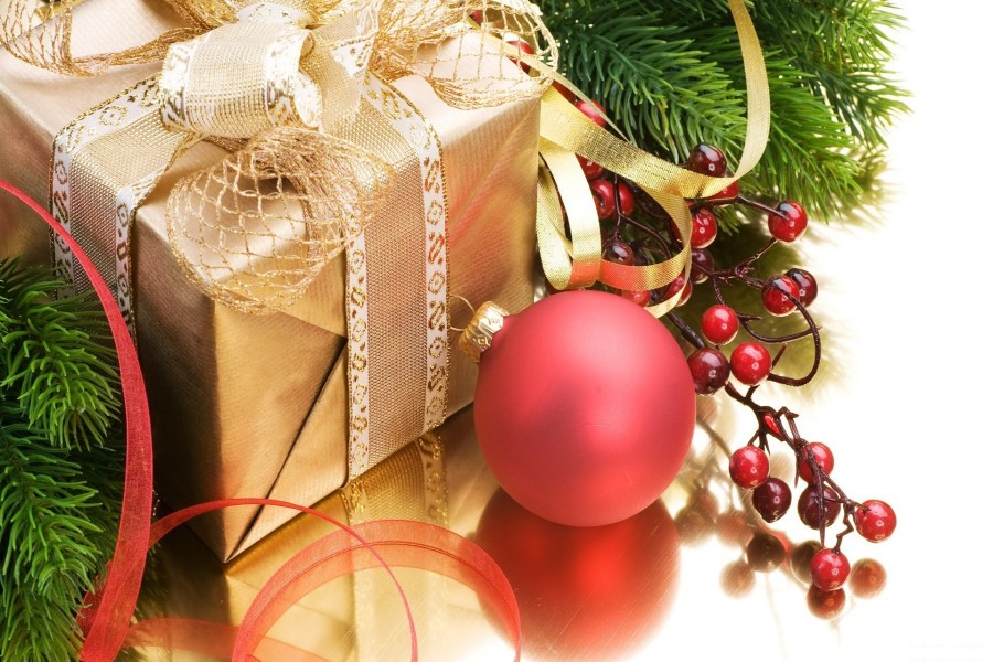 Adornos y regalo de Navidad